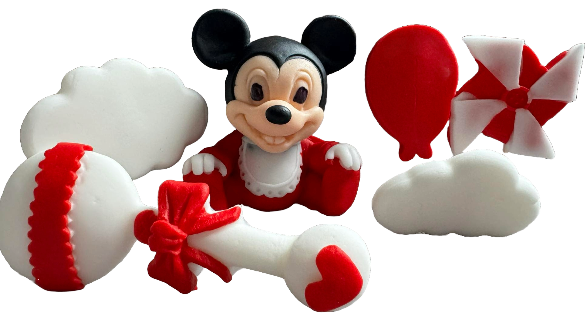 Set mit 6 essbaren Zuckerdekorationen, Mickey Mouse Zuckerpastendekorationen Naty Shop