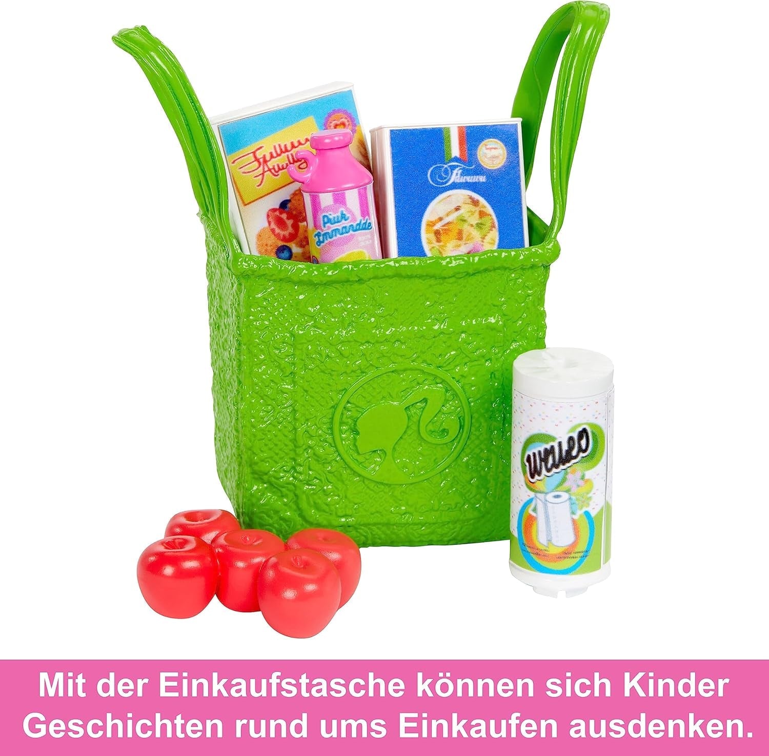 Barbie-Puppen-Speisekammer-Spielset mit mehr als 25 Küchenteilen und Zubehör – perfekt für kleine Feinschmecker und Geschenk für Kinder ab 3 Jahren, HJV38