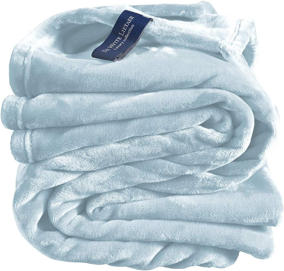Bequeme Decke, Polyester, blau, 150 x 200 cm. Betten und Decken De Witte Lietaer Ice Bleu 150 x 200 cm