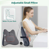 Snailax Ergonomisches Lendenwirbelstützkissen mit Massage und Wärme, Shiatsu-Rückenkissen aus Memory-Schaum, Sitzkissen mit 3 Massageintensitäten | 2 Heizstufen | 3 Timer | bequeme Sitzhaltung