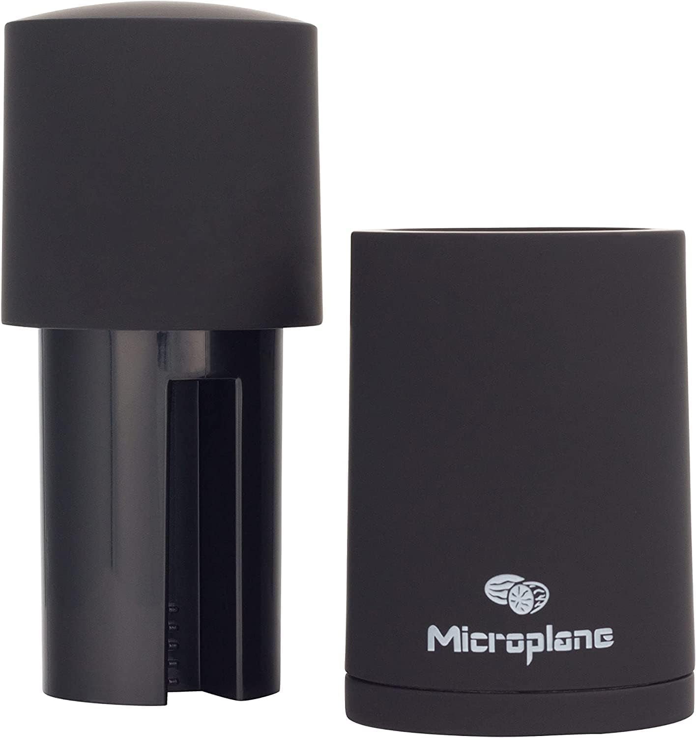 Microplane Gewürzmühle Schwarz für Muskatnuss, Zimt, Tonkabohnen, langen Pfeffer und andere trockene Gewürze. Mahlen und Mühlen Naty Shop