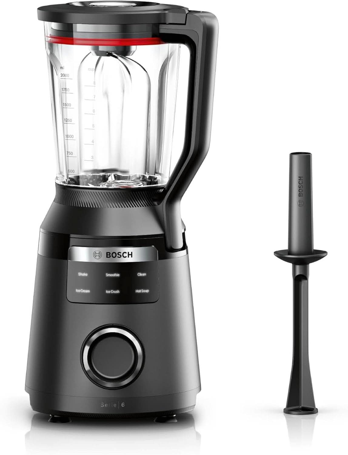 Highspeed-Standmixer Vitapower Serie 6 MMBD665B1, 45.000 U/Min, 6 Programme Inkl Heiße Suppe & Reinigung, 2 L Mixbehälter, Stopfer, Spülmaschinenfeste Teile, Made in Europe, 1800W, Schwarz Kitchen Naty Shop