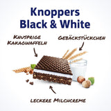 Schwarz und Weiß – 2 x 200 g (2 x 8 Stück) – Waffelscheiben gefüllt mit dunklen Kakaowaffeln, schwarzen Teigstücken, Milch und Nougatcreme