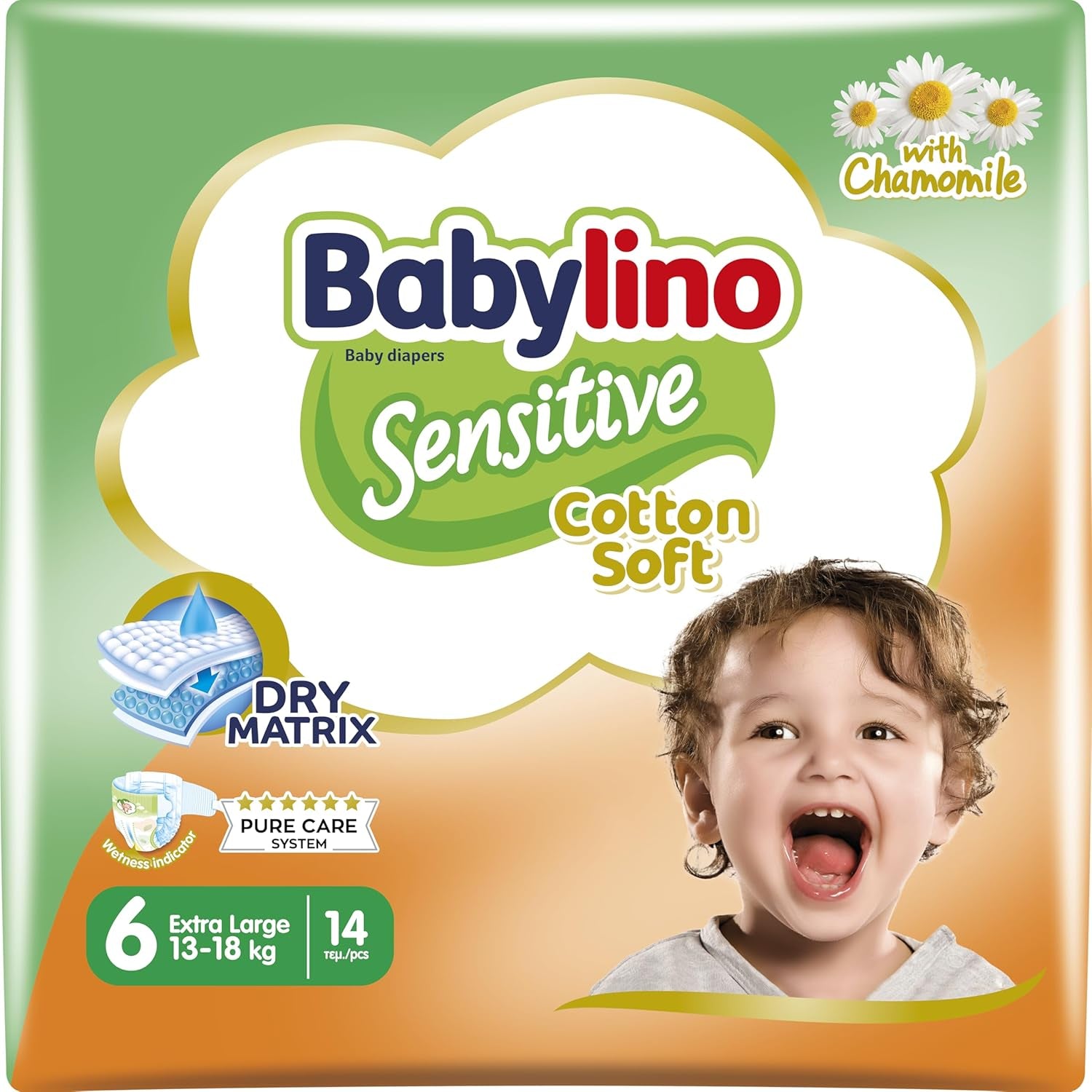 Windeln für empfindliche Babys, Größe 7, extra groß plus (+15 kg), 14 Stück