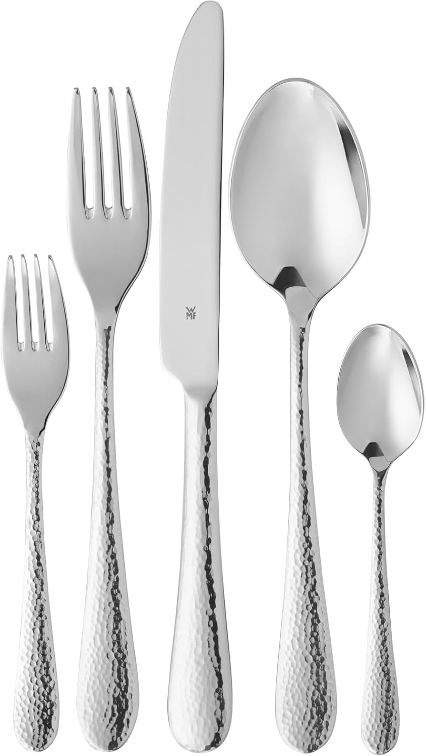 WMF Sitello Besteckset für 6 Personen, Cromargan, Besteckset 30-teilig, Monobloc-Messer Kitchen Naty Shop
