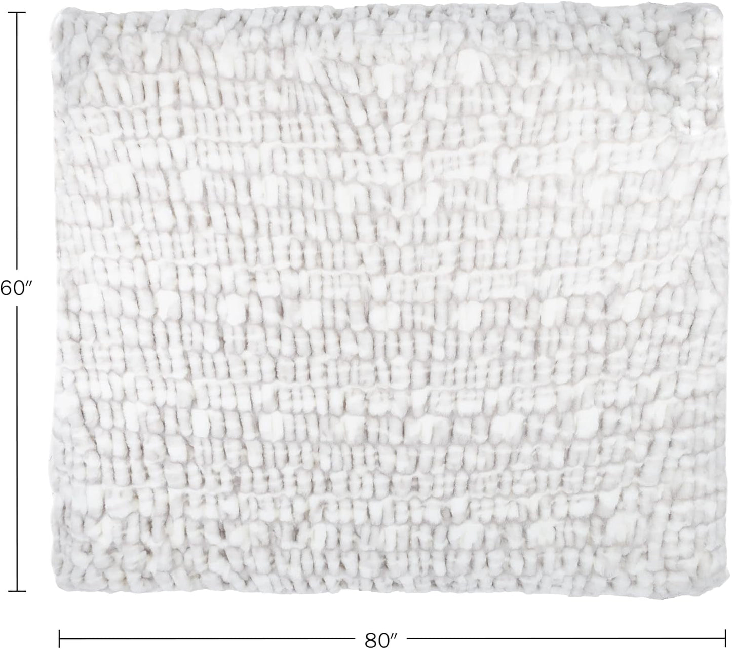Lavish Home Übergroße gerüschte Kunstfelldecke, 152,4 x 203,2 cm, Jacquard-Kunstfell, Queen-Size-Überwurf für Betten und Sofas, graue Betten und Decken Lavish Home
