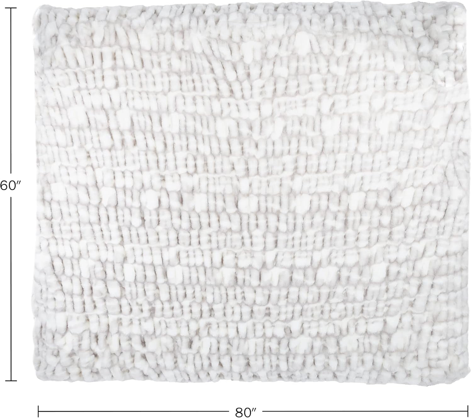 Lavish Home Übergroße gerüschte Kunstfelldecke, 152,4 x 203,2 cm, Jacquard-Kunstfell, Queen-Size-Überwurf für Betten und Sofas, graue Betten und Decken Lavish Home