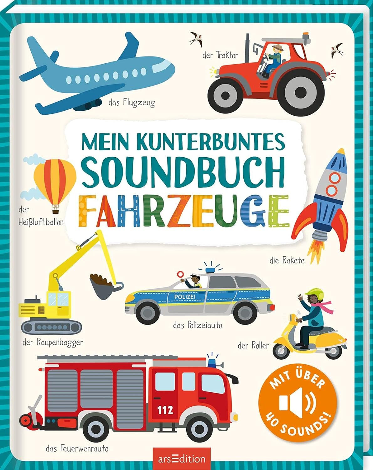 Mein Malbuch mit Geräuschen – Fahrzeuge: Mit über 40 Geräuschen | Hochwertiges Soundbuch mit realistischen Fahrzeuggeräuschen für Kinder ab 24 Monaten. Baby Toys Naty Shop