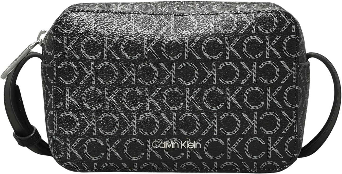 Calvin Klein Damen Umhängetasche Ck Must Camera Bag Mono Klein, Schwarz (Black Mono), Natur Größe Taschen Damen Naty Shop Standardtitel