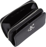 Calvin Klein Damen Minimal Monogram Zip Around Klein Portemonnaie, Schwarz (Schwarz), Einheitsgröße Naty Shop Damen Portemonnaie