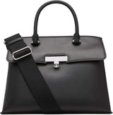 Calvin Klein Damen-Umhängetasche mit Drehverschluss – 2-in-1-Schultertasche aus veganem Leder mit 3 Taschen, Becky-Umhängetasche mit Drehverschluss, Schwarz/Silber, Damentaschen, Naty Shop, Standardtitel