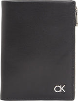Calvin Klein METAL CK TRIFOLD 6CC W/DETACH C Herrenbrieftasche, Schwarz (Ck Black), OS Herrenbrieftasche Naty Shop Default Title