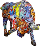 Casablanca dekorative Stier-Tierfigur - aus Kunstharz im Street-Art-Design - Farbe: mehrfarbig Höhe 27 cm Statuetten und Skulpturen Naty Shop