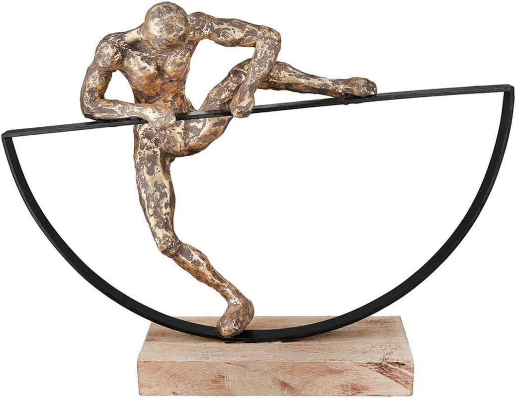 Casablanca große dekorative Skulptur – runde Skulptur aus Aluminiumholz, Farbe: natürliches Silber – Wohnzimmerdekoration, Geburtstagsgeschenk, Höhe 46 cm. Statuetten und Skulpturen, Naty Shop, Bronze, Höhe 32 cm