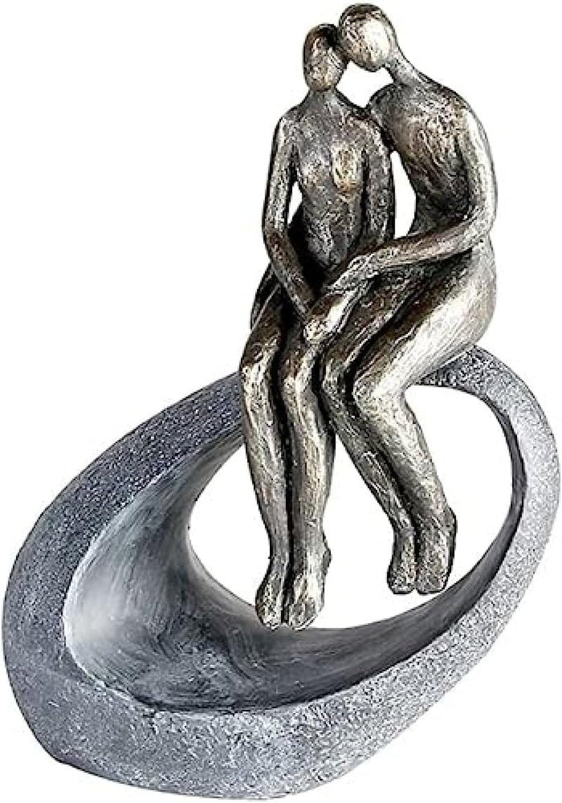 Casablanca - Skulptur - Dekofigur - Moment - Paar - Poly - farbige Bronze - 27 x 19 cm Statuetten und Skulpturen Naty Shop Farben Bronze, Grau Höhe 27 cm
