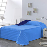 PETTI Artigiani Italiani – Steppdecke für Einzelbett, doppelseitige Steppdecke, Frühlingssteppdecke, Mitternachtsblau, Weiß, 100 % Made in Italy. Bettdecken und Steppdecken Naty Shop Blau, Bettgröße 140 (240 x 260 cm)