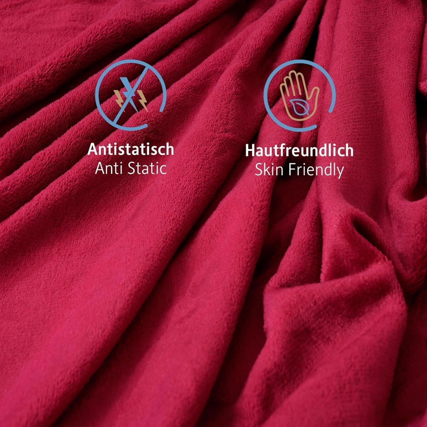 Komfortec-Kuscheldecke 150 x 200 cm, Öko-Tex-zertifizierte flauschige Fleecedecke, warme Sherpa-Decke für das Sofa, dicke Decke für das Sofa, bordeauxrote Betten und Decken. Besuchen Sie den Komfortec-Store
