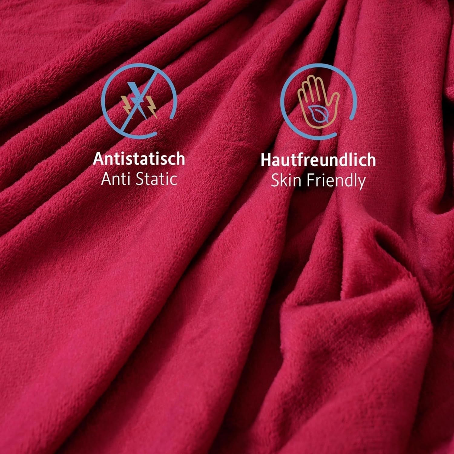 Komfortec-Kuscheldecke 150 x 200 cm, Öko-Tex-zertifizierte flauschige Fleecedecke, warme Sherpa-Decke für das Sofa, dicke Decke für das Sofa, bordeauxrote Betten und Decken. Besuchen Sie den Komfortec-Store
