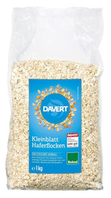 Davert Bioland Small Leaf Oatmeal 1kg – Hergestellt aus ganzen Haferkörnern, ein wertvolles Vollprodukt – 100% Bio-Qualität Davert (1 x 1kg)