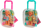 Simba Evi Love Travel, 2 verschiedene Modelle, es wird nur EIN Artikel geliefert, Puppe in einem Rollkoffer, trägt einen Badeanzug mit Rüschen, inklusive Sonnenbrille und Eiscreme, 12 cm, ab 3 Jahren