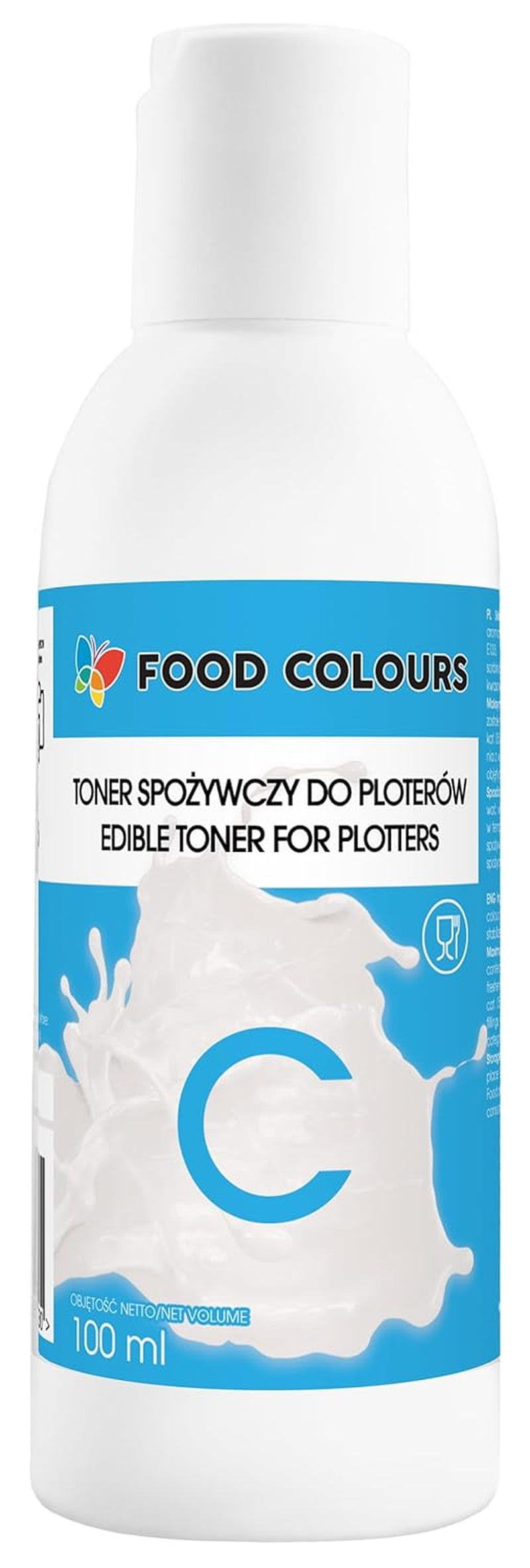 Lebensmittelfarben-Set mit essbaren Tinten für Plotter 6 x 100 ml | Helles Cyan | Cyan | Helles Magenta | | Magenta | Gelb | Schwarz | Essbarer Druck, Oblatenpapierdruck, dekorativer Kuchenbelag