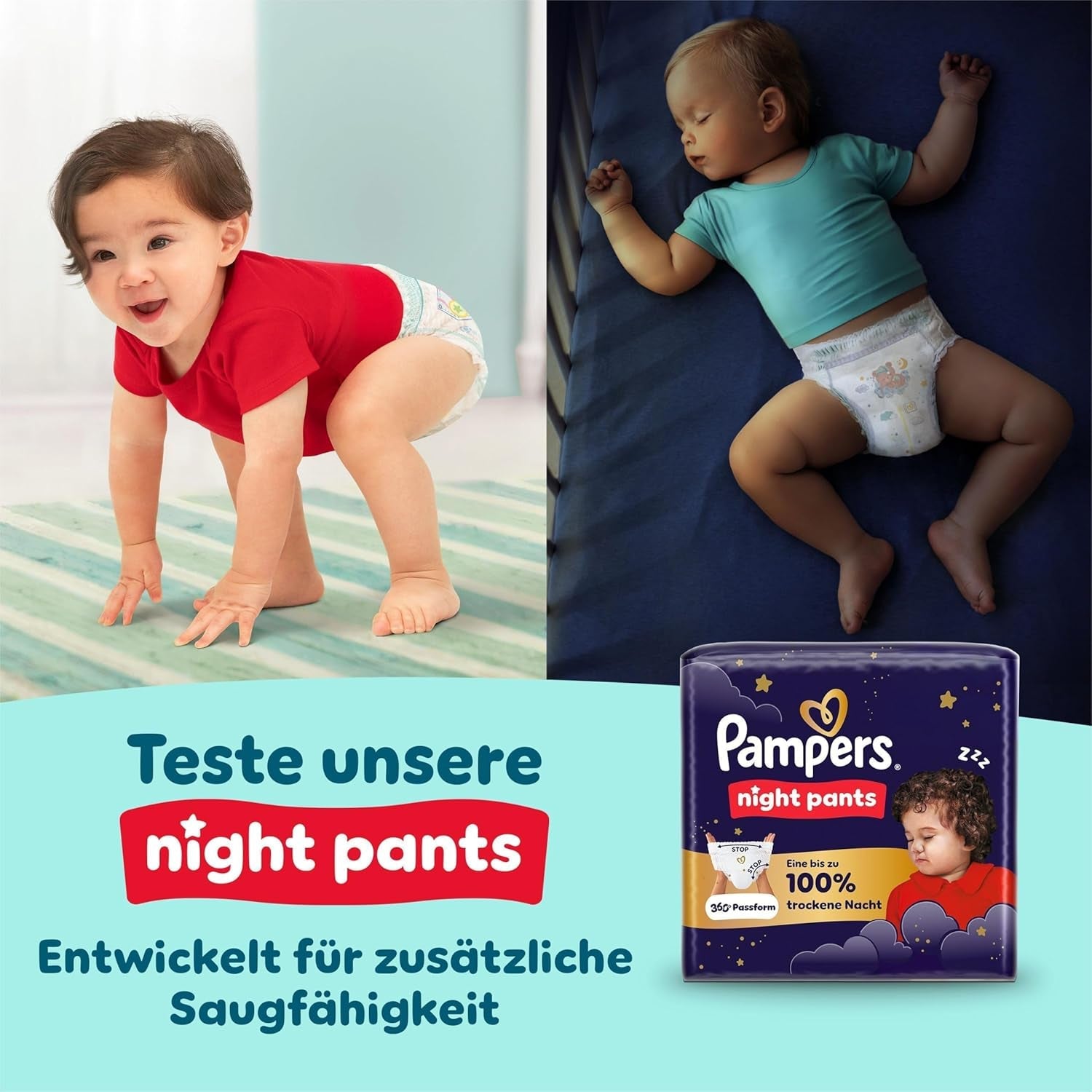 Pampers Premium Protection Pants Größe 7, 123 Windeln, 15 kg+, mit 360°-Anpassung und weichen Anti-Leck-Bündchen für optimalen Komfort und Schutz