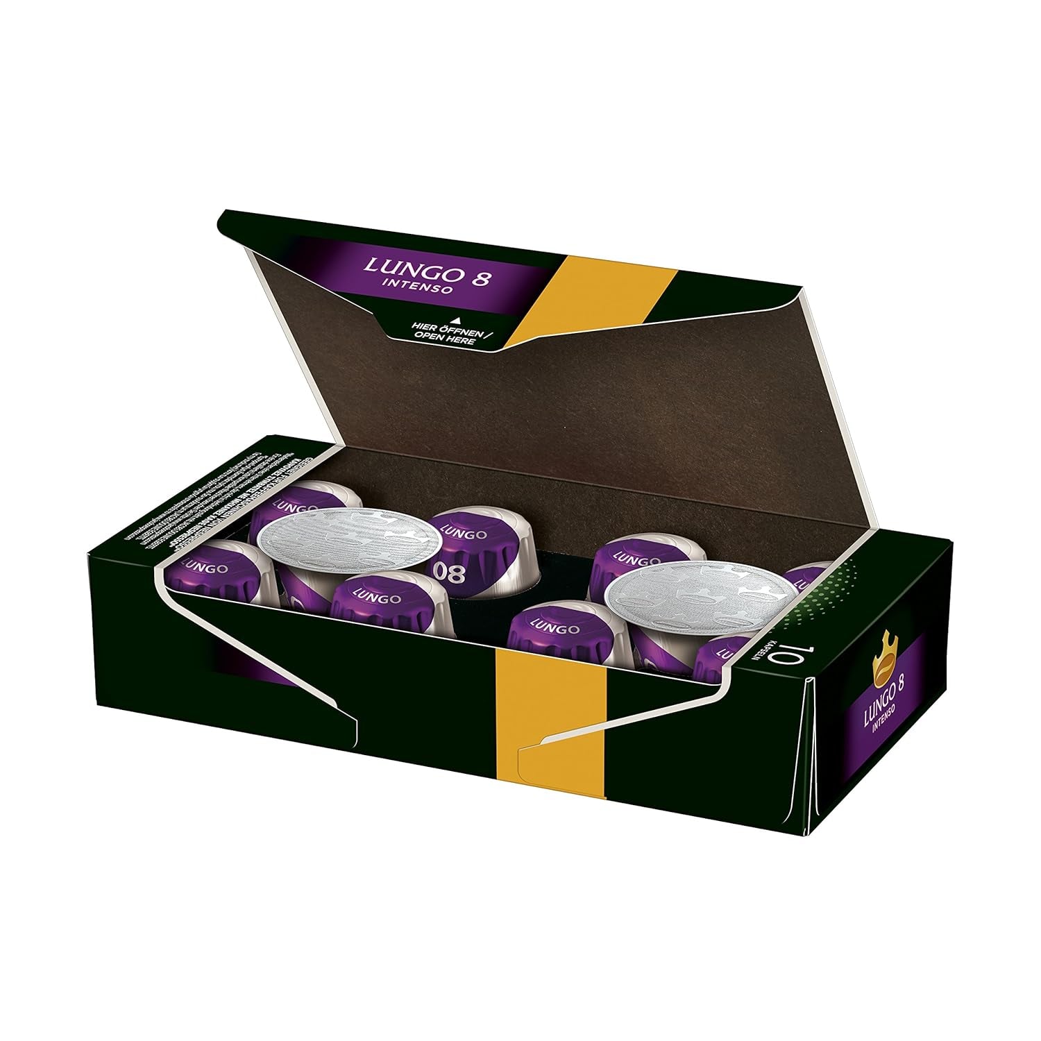Jacobs Kapseln Lungo Intenso, Intensität 8 & Kapseln Espresso Intenso, Intensität 10.100 Nespresso®* kompatible Kaffeekapseln, 10er Pack, 10 x 10 Getränke