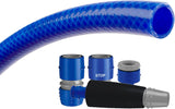 TATAY Blue Line Gartenschlauchset 25 Meter Ø3/4" 19mm, 3 Lagen, hergestellt in Spanien, Widerstand 20 bar und +60°/-20°, geflochten, cadmium- und bleifrei, BPA-frei, Anti-UV. Blaue Farbe.