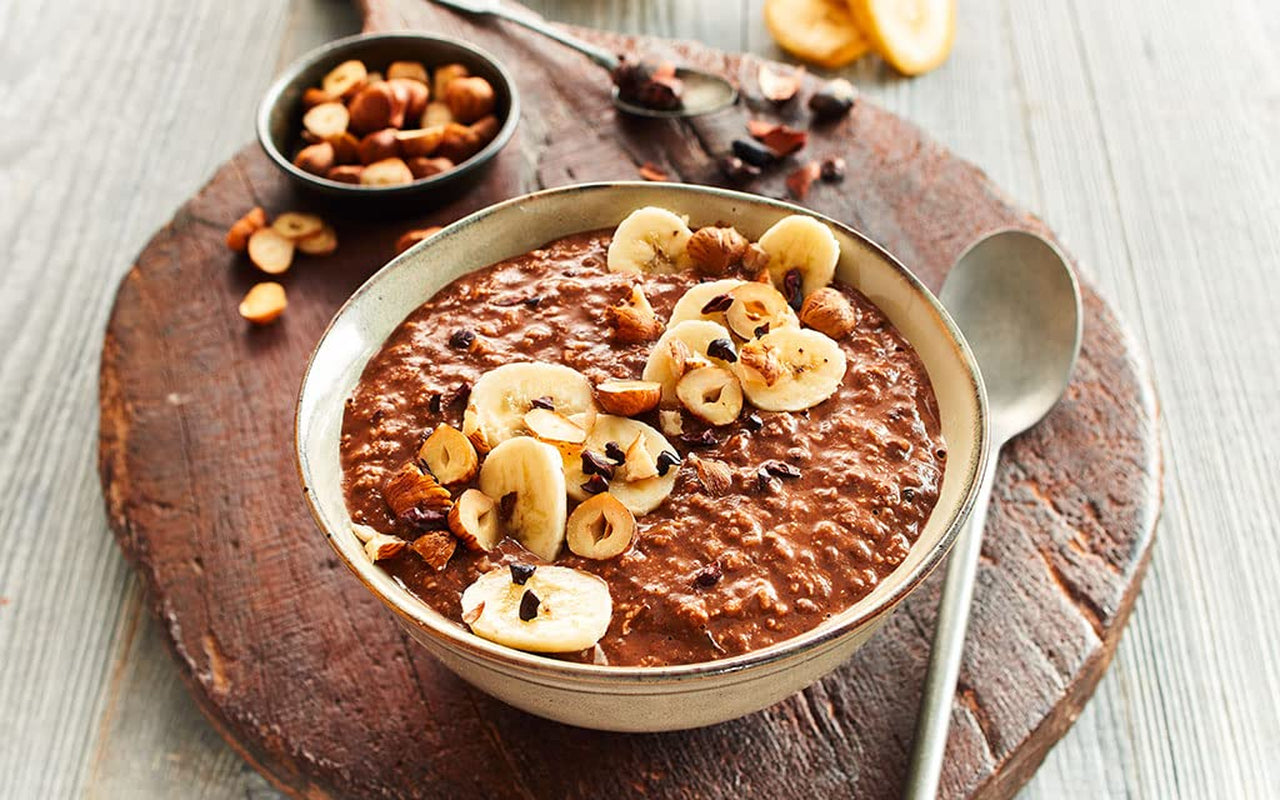 RUF Smoothie Bowl Hafer, Banane, Nüsse, Schokolade, Frühstückssnack, schnell und einfach, vegan, 1 Beutel x 50 g (3er-Pack)