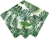 Packung mit 20 tropischen Tüchern | Grüne Papierservietten mit Palmblatt-Design | Einweggeschirr für Kinderparty, Safari-Party, Dschungel, Dinosaurier, Sommer, Hawaii-Thema