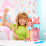 Barbie Pop Reveal Puppe und Zubehör-Set, Shakes-Serie, süße, duftende Kätzchen-Modepuppe und Haustier mit 8 Überraschungen, einschließlich Farbwechsel, JCN87