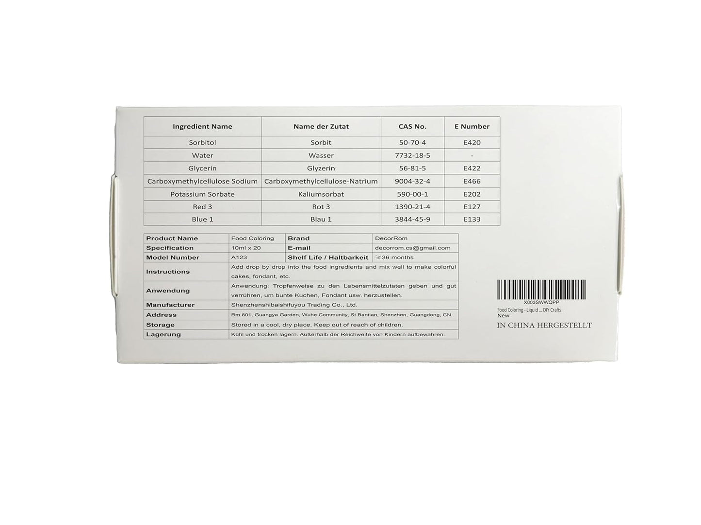 Lebensmittelfarbe – 20 Farben x 10 ml, konzentrierte flüssige Lebensmittelfarbe zum Dekorieren von Kuchen, Backen, Keksen, Macarons – zuckerfreie Lebensmittelfarbe für Getränke, Kuchendekoration, selbstgemachten Schleim, Ostereier