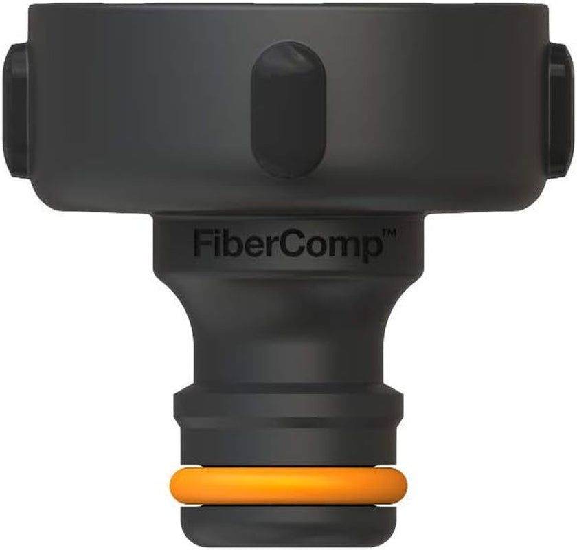 Fiskars Wasserhahnanschluss, für Wasserhähne, Ø 21 mm (G 1/2"), FiberComp, Universalgröße, 10 g, Schwarz/Orange, 1027053