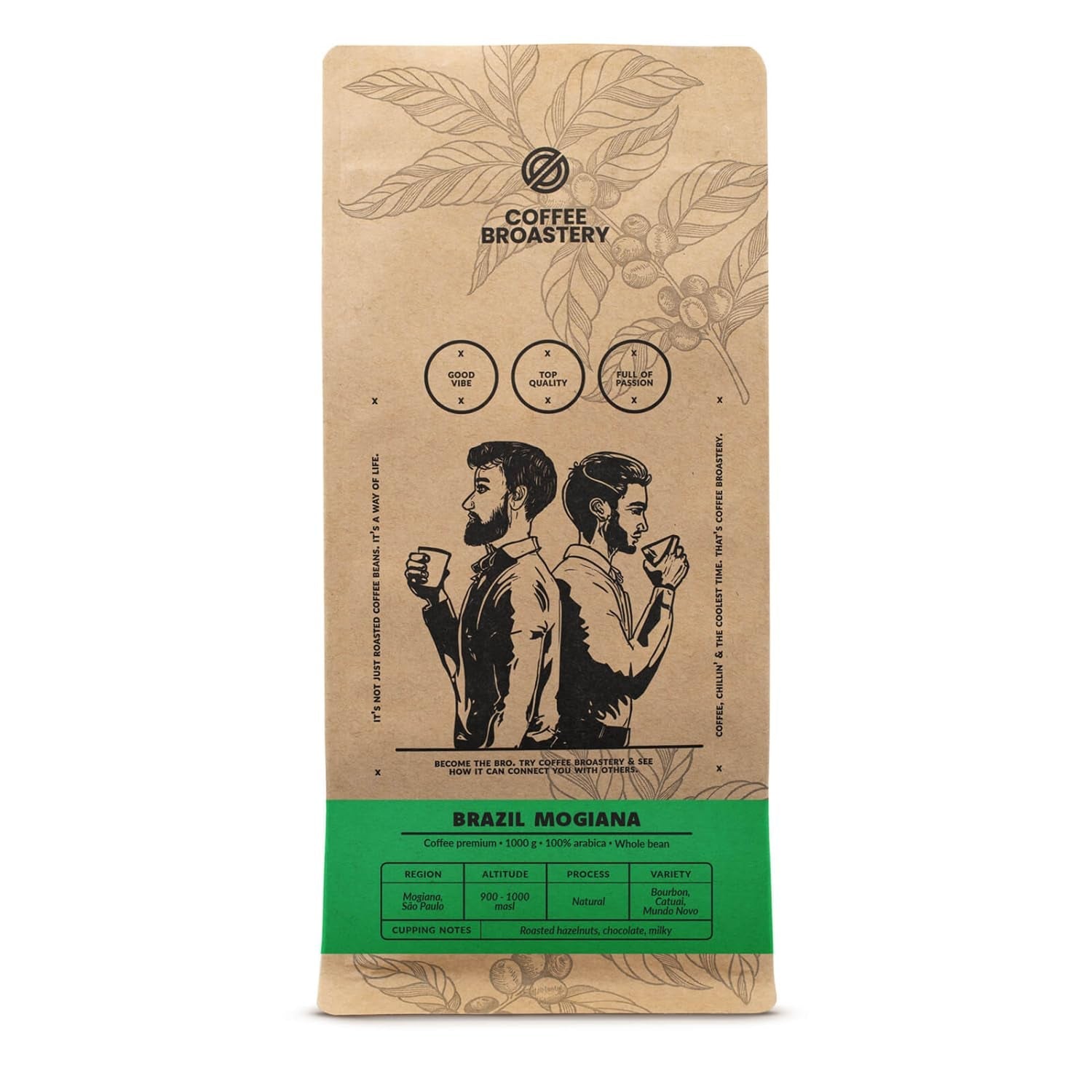 Satz Kaffeebohnen 2x1kg 2000g | Brasilien Mogiana | Brasilianischer Kaffee | Spezialkaffee | Frisch frittiert | Handwerklicher Kaffeeröster