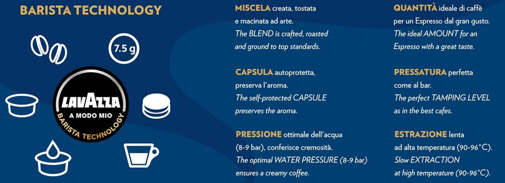 Lavazza A Modo Mio Dek Cremoso, 256 Kaffeekapseln, für entkoffeinierten Espresso mit aromatischen Noten von Mandeln und Candidis, 100 % Arabica, Intensität 7/13, mittlere Röstung, 16 Packungen