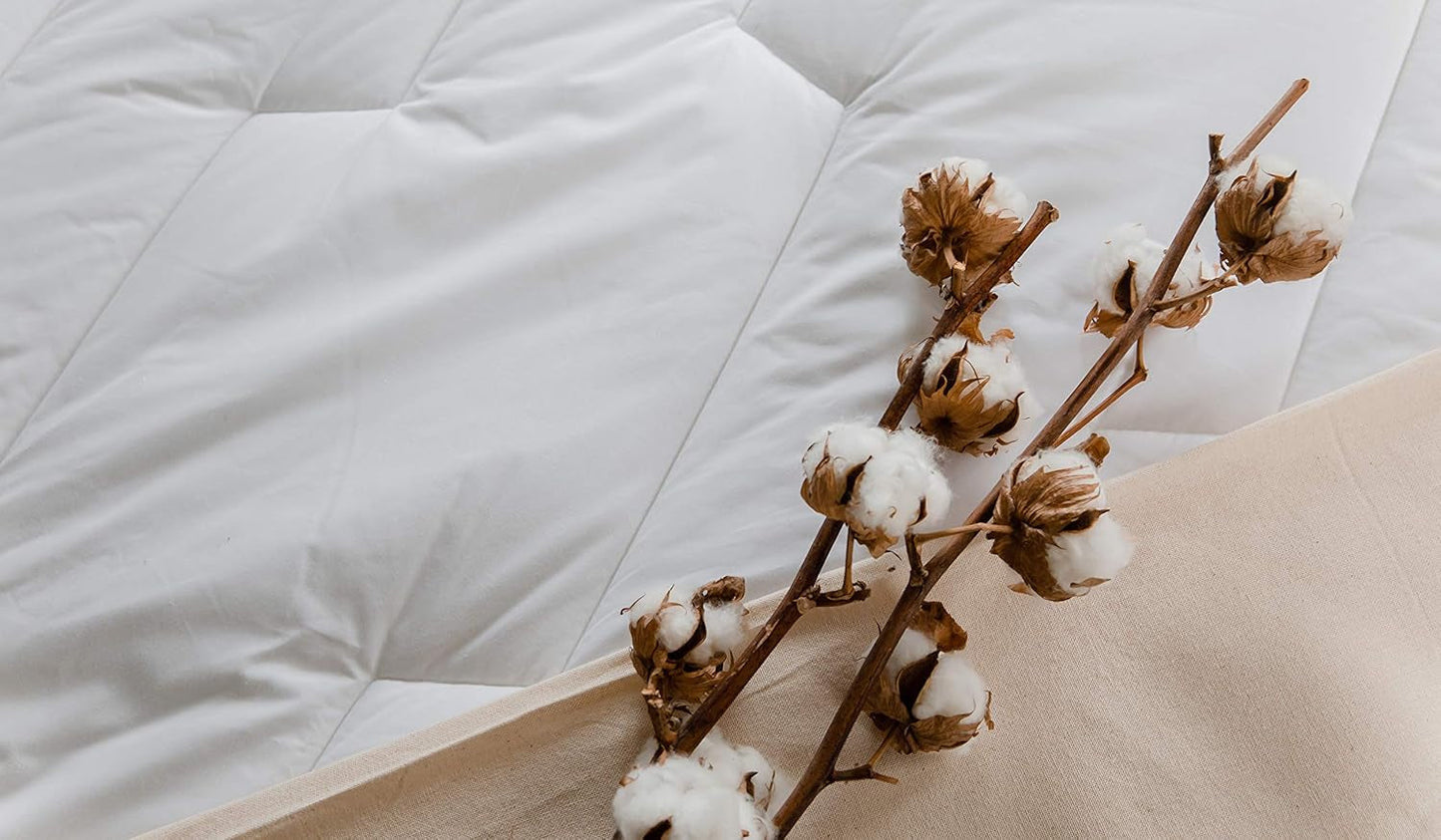 Steppdecke aus Perkal-Baumwolle, 240 x 220 cm, hochwertig, 100 % Perkal-Baumwolle, weich und bequem, langlebig, feine Verarbeitung, hergestellt in Frankreich, weiße Steppdecken und Steppdecken von Naty Shop