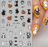 Nagelsticker Halloween, 8 Blätter Halloween Nagelsticker, Kürbis Nail Sticker, Nail Art, Nagel Charms, Nagel Zubehör, Nageldesign, Weihnachten (Typ A)