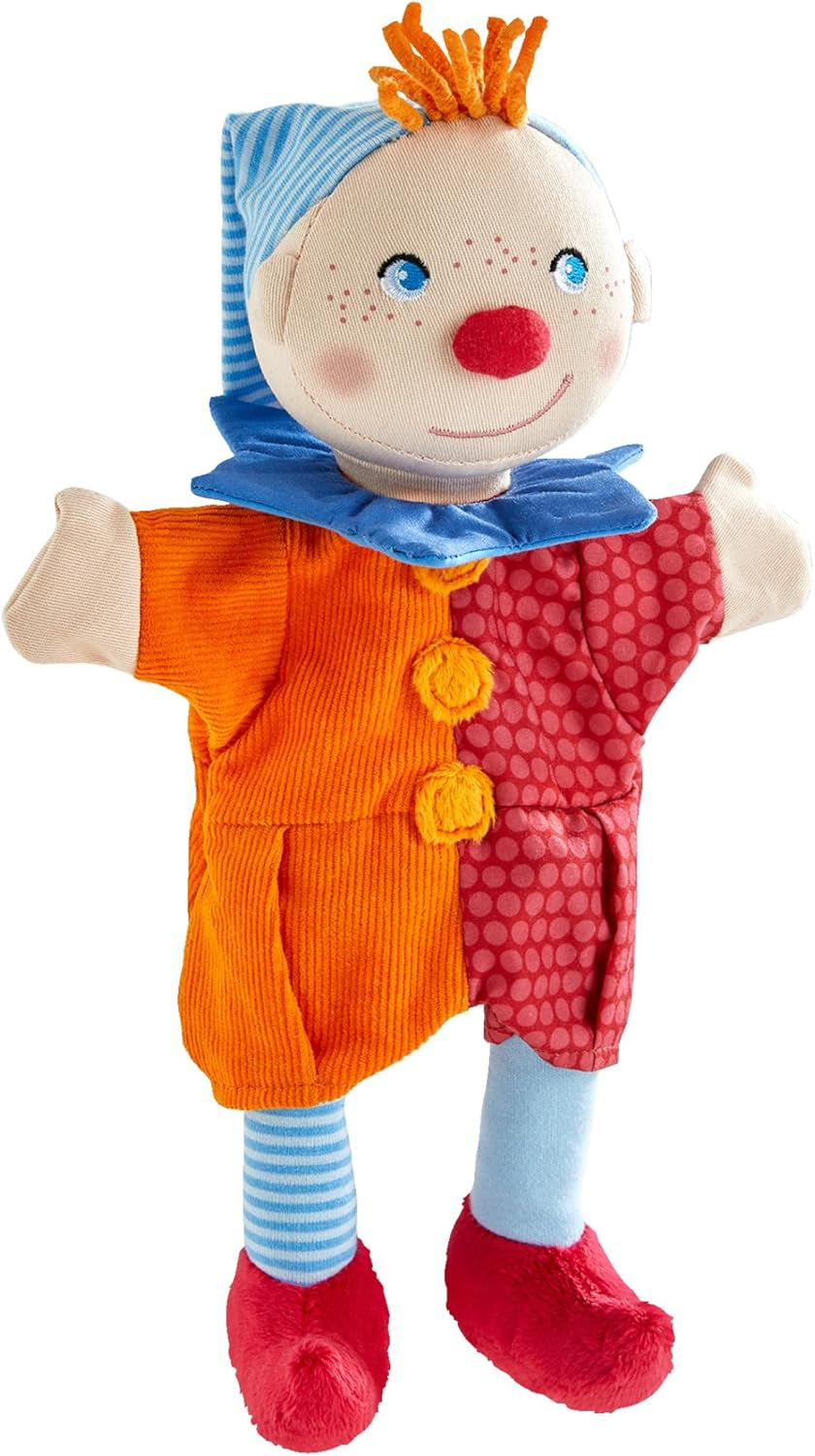 HABA Handpuppe Kasper – Ab 18 Monaten, Waschbar bei 30°C, Ideal für Puppen- und Rollenspiel, Puppentheater – 2011866001