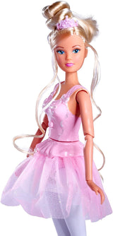 Simba 105733603 - Steffi Love Dancing Ballerina, Steffi als Ballerina-Puppe mit Tierfreund und drehbarem Rock, Spielpuppe 29 cm, ab 3 Jahren