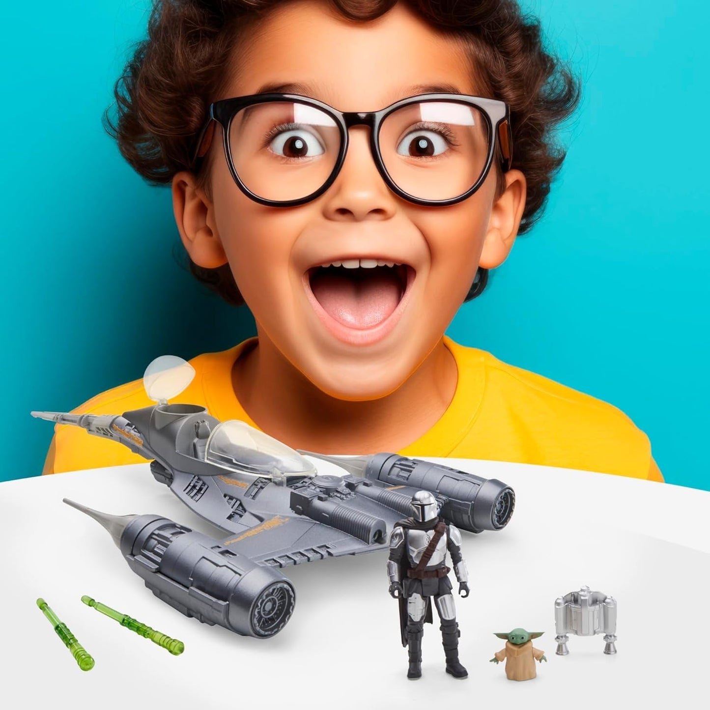 Star Wars Epic Hero Series N-1 Starfighter of the Mandalorian, große Actionfiguren und spannendes Zubehör für spannende Manöver, spannende Geschenk-Actionfiguren Naty Shop