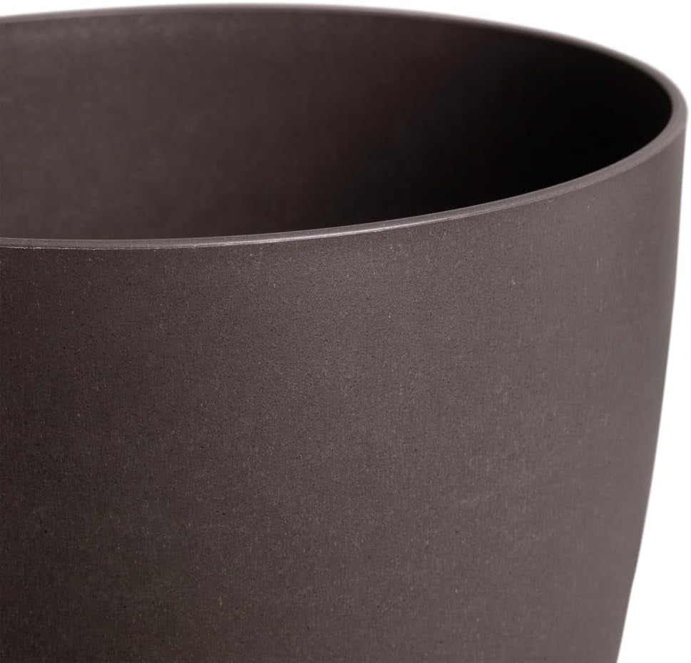 elho The Coffee Collection, runde Kanne für den Innenbereich, 18 cm, aus Kaffeesatz und recyceltem Kunststoff – Braun/Espressobraun