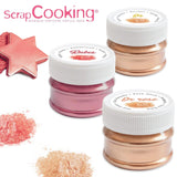 ScrapCooking, Set mit 3 Lebensmittelfarben, Gold, Roségold und Rubin, Metallic-Töne, 3 x 5 Gramm Naty Shop