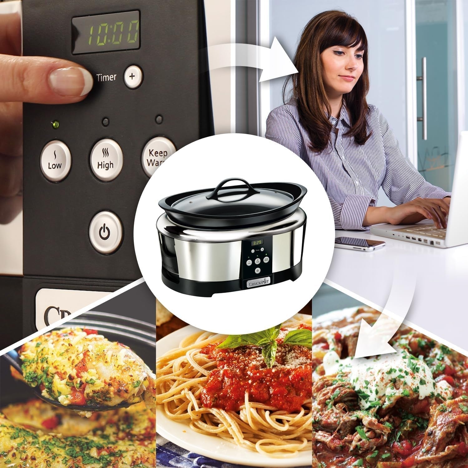 Crockpot, Slow Cooker elektronisch, 5,7 L (5-6 Personen) Slow Cooker Naty Shop