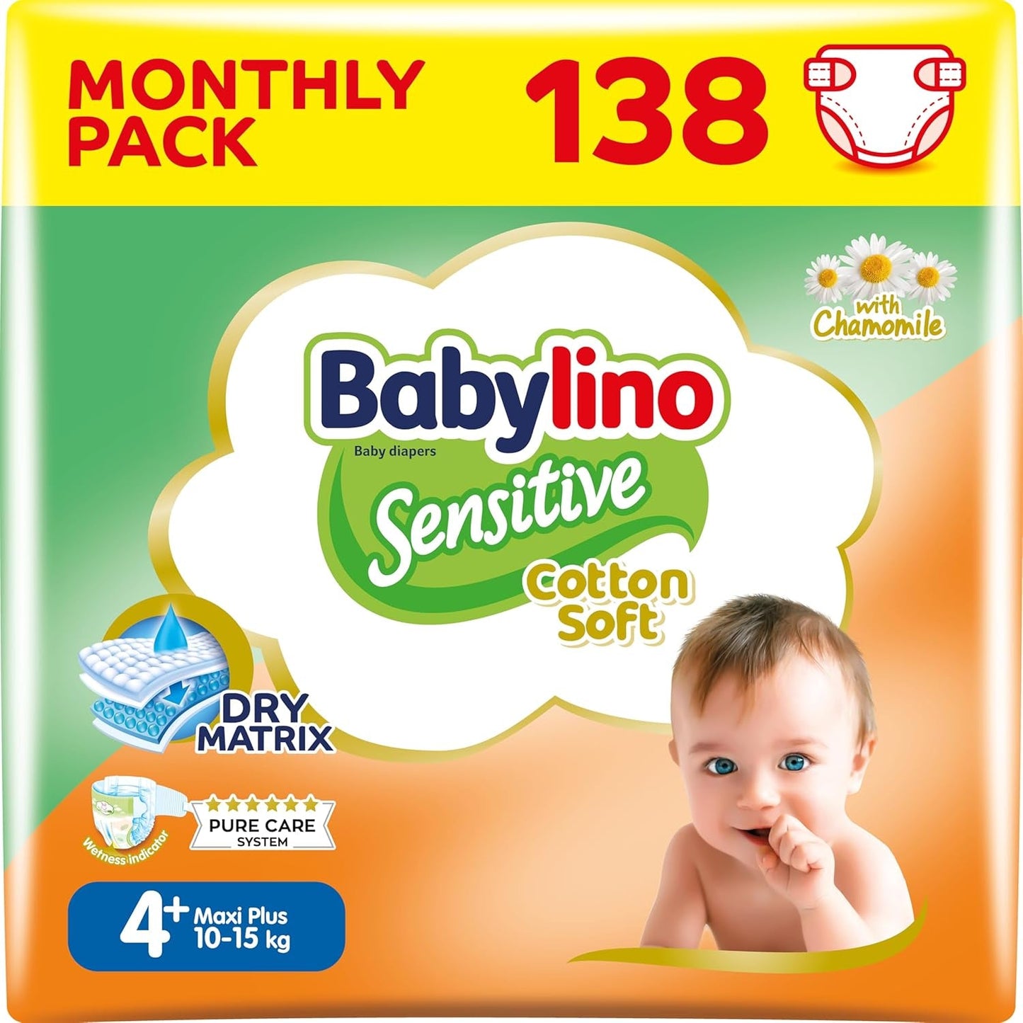 Windeln für empfindliche Babys, Größe 7, extra groß plus (+15 kg), 14 Stück