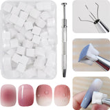 100 Stück Nail Art Schwamm Mit Metallgreifer, Sponge Brush Applicator, Sponge Nagel Pinsel, Nageldesign Zubehör Schwammpinsel, Verwendet, Um Eine Vielzahl Von Gradient Nail Art Patterns Zu Ersetzen