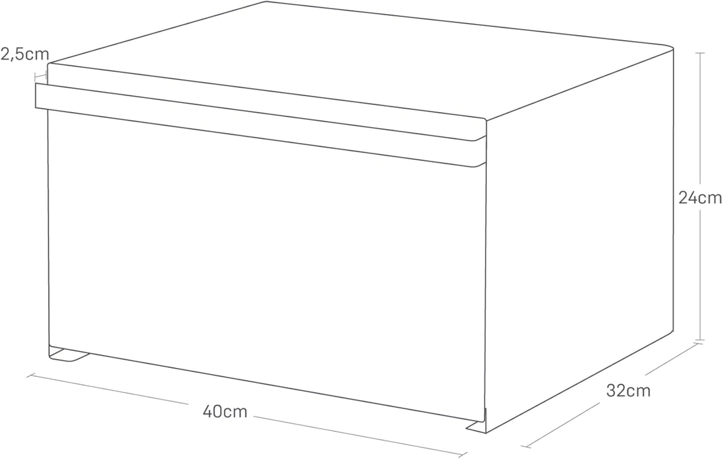 Yamazaki 4352 TOWER Brotkorb, weiß, Stahl, minimalistisch, 40 x 34,5 x 24 cm Frischhalteboxen Naty Shop