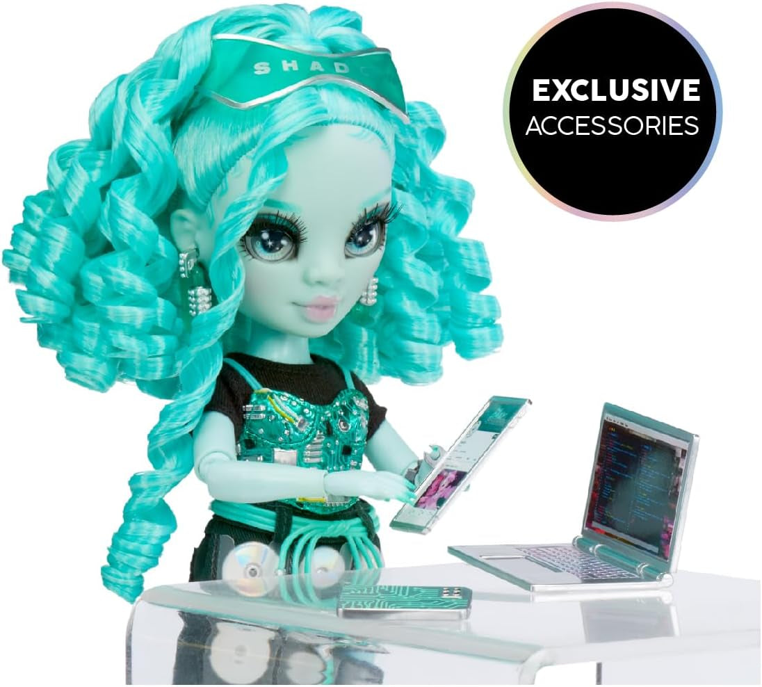 Rainbow High Shadow High Serie 3 – Berrie Skies – Grüne Modepuppe – Modisches Outfit und über 10 farbenfrohe Spielaccessoires – Ideal für 4–12-Jährige und Sammler
