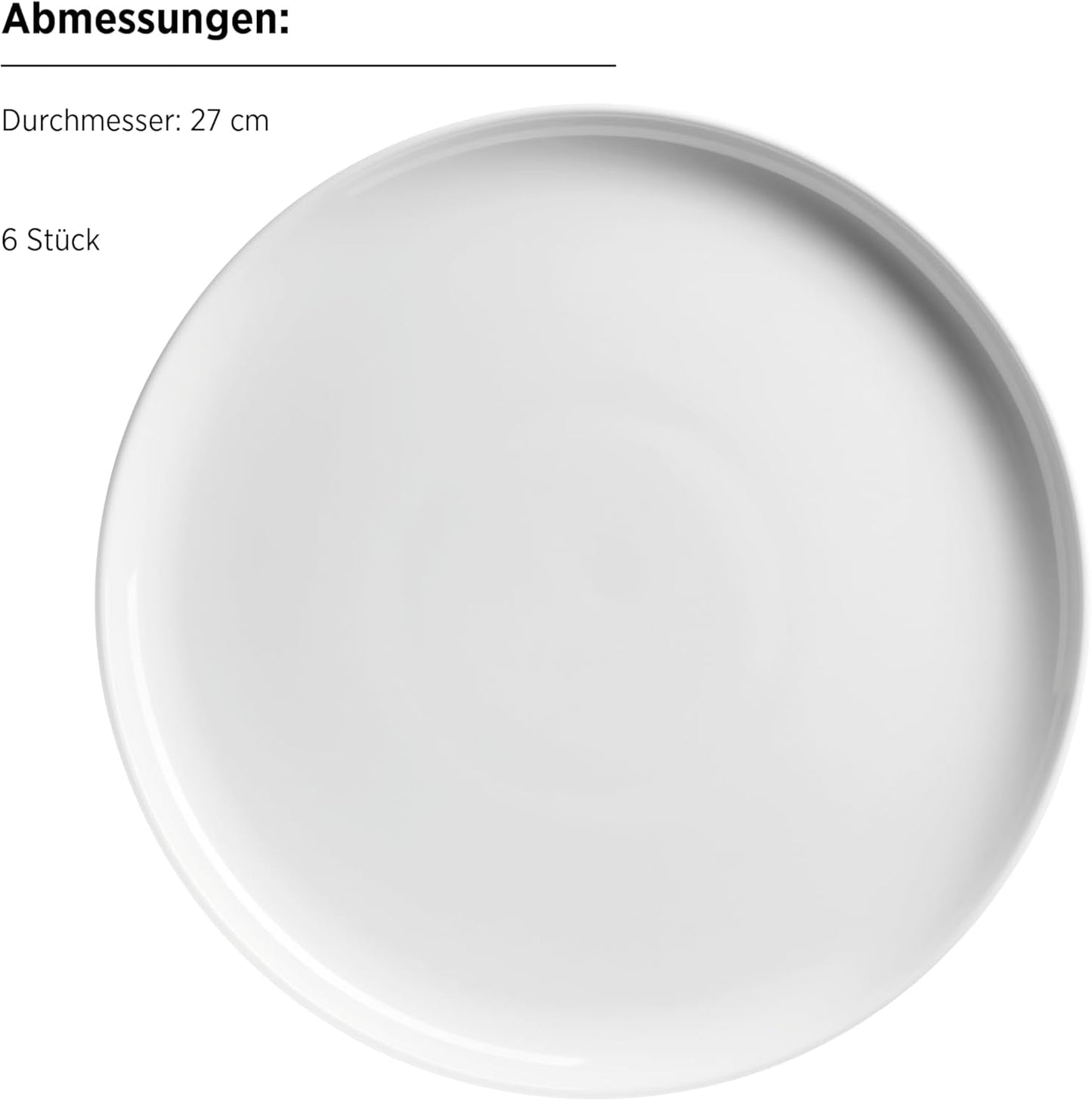 MÄSER, Serie Navina, Geschirrset für 6 Personen, weißes Porzellangeschirr, zeitlos, Porzellan, weiß