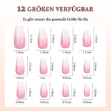 Ballerina-Kunstnägel-Set – 240-teiliges zartes Flieder-Rosa-Kunstnägel-Set, vollflächiger Kleber auf Kunstnägeln, Set mit künstlichen Nagelspitzen für Maniküre und Nagelkunst für Frauen und Mädchen (Lavendelrosa)