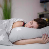 Genius Kissen, Baumwolle, eazzzy 40x80 cm – orthopädisches Kissen für erholsamen Schlaf, aus Milchfaser mit Aloe Vera – für Allergiker geeignet, mit Stütze, Öko-TEX zertifiziertes Nackenstützkissen, weiß, A19202